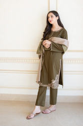 Asling - Winter 3PC Dhanak Embroidered Shirt - BFHU062